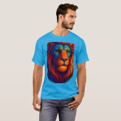 feuriger Löwenkopf realistisch, um Männer zu schre T-Shirt (Vorne ganz)