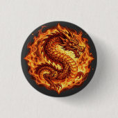 Feuriger Oranger Drachen Feuer Flammen Geschenk fü Button (Vorderseite)
