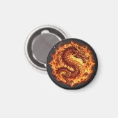 Feuriger Oranger Drachen Feuer Flammen Geschenk fü Magnet (Vorderseite/Rückseite)