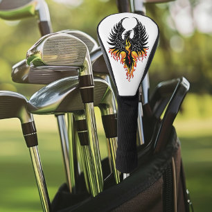 Feuriger Phönix aufsteigende Feuer Vogel schwarze Golf Headcover