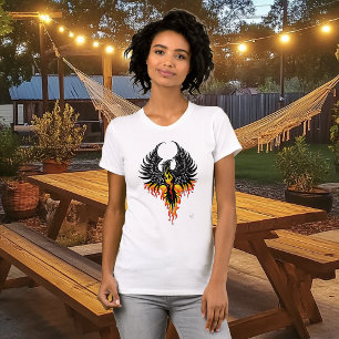 Feuriger Phönix aufsteigende Feuer Vogel schwarze  T-Shirt