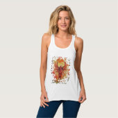 Feuriger Phönix aufsteigende Flamme Boho Fließend Tank Top (Vorderseite Vollansicht)