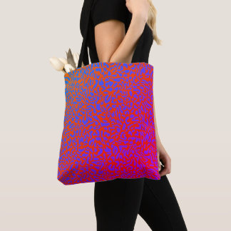 Feuriger Rot-Orange-Leopard mit Lila und Blau Tasche