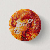 Feuriger Solar Steinbock Geist Button (Vorderseite)