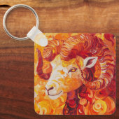 Feuriger Solar Steinbock Geist Schlüsselanhänger (Vorderseite)