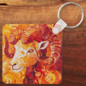Feuriger Solar Steinbock Geist Schlüsselanhänger (Rückseite)