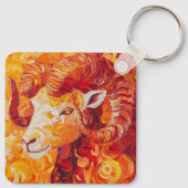 Feuriger Solar Steinbock Geist Schlüsselanhänger (Rückseite)