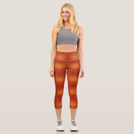 Feuriger Sonnenuntergang Orange Abstrakte Textur H Capri Leggings