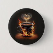 Feuriger Weihnachtskaffee mit Herzklopfkunst Button (Vorderseite)