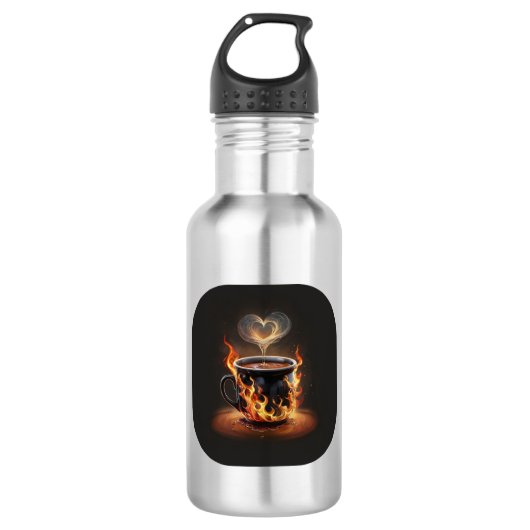 Feuriger Weihnachtskaffee mit Herzklopfkunst Edelstahlflasche (Vorderseite)
