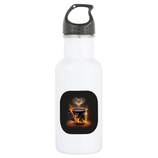 Feuriger Weihnachtskaffee mit Herzklopfkunst Edelstahlflasche (Vorderseite)