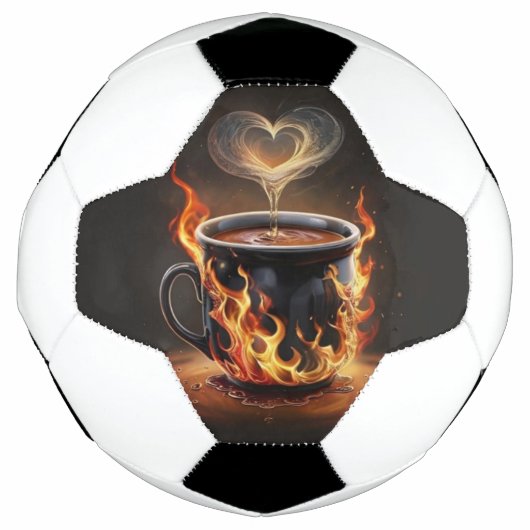 Feuriger Weihnachtskaffee mit Herzklopfkunst Fußball (Vorderseite)