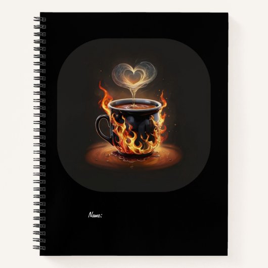 Feuriger Weihnachtskaffee mit Herzklopfkunst Notizblock (Vorderseite)