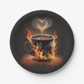 Feuriger Weihnachtskaffee mit Herzklopfkunst Pappteller (Vorderseite)