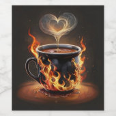 Feuriger Weihnachtskaffee mit Herzklopfkunst Weinetikett (Einzelnes Label)