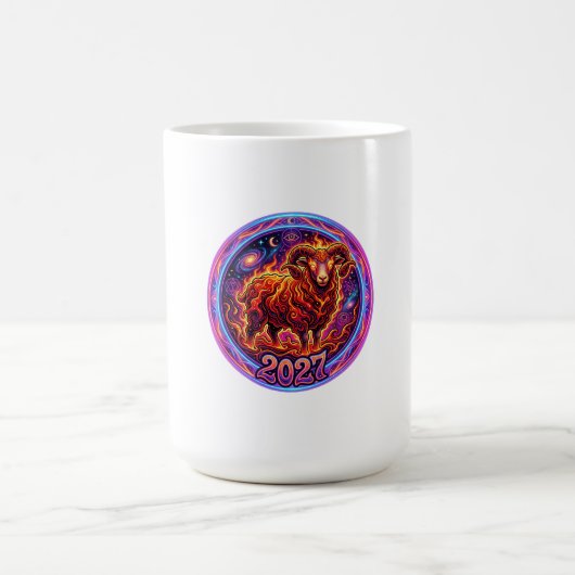 Feuriger Widder-Zodiak-Widder 2027 Kaffeetasse (Mittel)