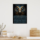 Feuriger Widdergeist mit ornamentaler Widder-Illus Poster (Küche)
