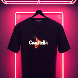 Feuriges Coachella T-Shirt – Ein Design voller Ene
