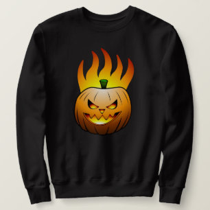 Feuriges Halloween-Kürbisgesicht Sweatshirt