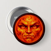 Feuriges Lava-Gesicht intensive rote mystische Kno Button (Vorne & Hinten)