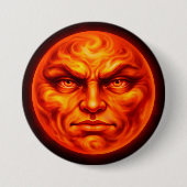 Feuriges Lava-Gesicht intensive rote mystische Kno Button (Vorderseite)