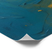 Feuriges Orange & Blau Impasto Abstract Art Poster (Ecke)