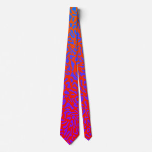 Feuriges Rot Orange Lila Großer Leopardenprint Krawatte