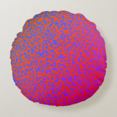 Feuriges Rot Orange Lila Großer Leopardenprint Rundes Kissen (Vorderseite)