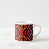 Feuriges rotes Flammen-Orange-Schwarz-Muster Espressotasse (Rechts)