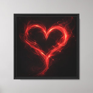 Feuriges rotes Herz Kunst – Romantischer Valentins Leinwanddruck