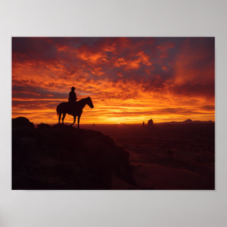Feuriges Texas-Sonnenuntergangs-Poster - Western m Poster