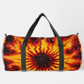 Feuriges Tie Dye Burst Monogramm Personalisiertes Duffle Bag (Rückseite)