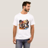 Feuriges Wave Duo Skate-Abenteuer T-Shirt (Vorne ganz)