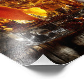 Feuriges Whiskeyglas Rustikale Dunkle Stimmung Fotodruck (Ecke)