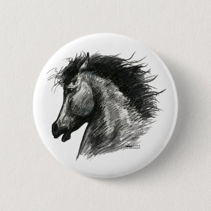 Feuriges Wildpferd Button