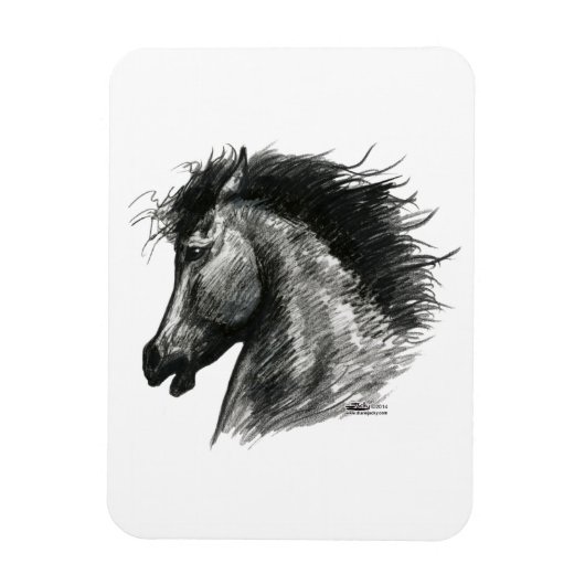 Feuriges Wildpferd Magnet (Vertikal)