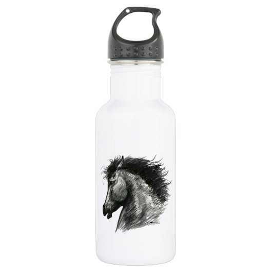 Feuriges Wildpferd Trinkflasche (Vorderseite)