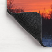Feuriges Winter-Sonnenuntergangs-Mauspad Mousepad (Ecke)
