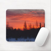 Feuriges Winter-Sonnenuntergangs-Mauspad Mousepad (Mit Mouse)