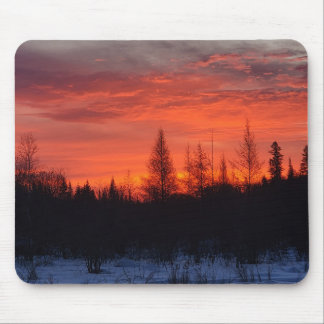 Feuriges Winter-Sonnenuntergangs-Mauspad Mousepad