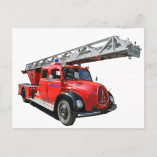 Feurwehrauto Postkarte