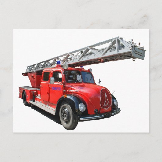 Feurwehrauto Postkarte (Vorderseite)