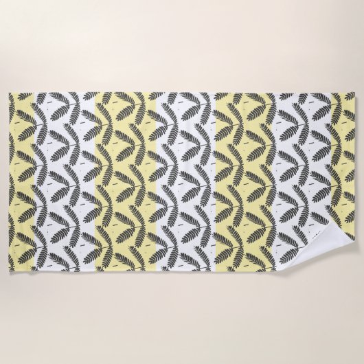 Fever Tree Blätter Pattern Beach Handtuch (Vorderseite)