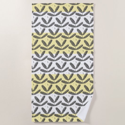 Fever Tree Blätter Pattern Beach Handtuch (Vorderseite)