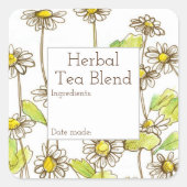 Feverless Blank Herb Teb Blend Label Custom Quadratischer Aufkleber (Vorderseite)