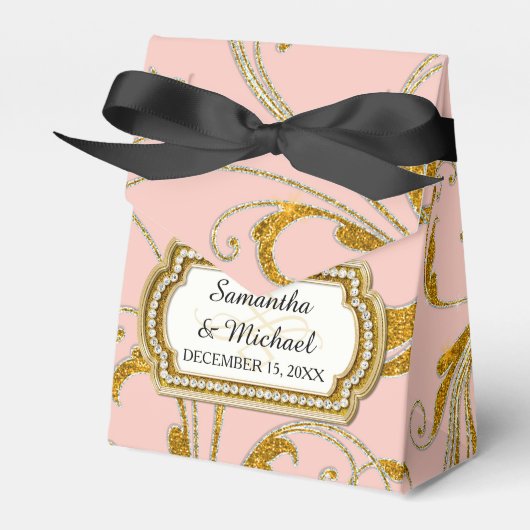 Fevor Box Glam Old Hollywood Regency Black Krawatt Geschenkschachtel (Vorderseite)