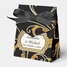 Fevor Box Glam Old Hollywood Regency Black Krawatt