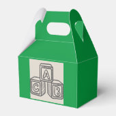 Fevor Box, Green mit Alphabet Blocks Baby Dusche Geschenkschachtel (Rückseite)