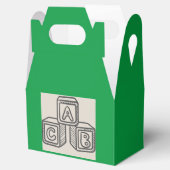 Fevor Box, Green mit Alphabet Blocks Baby Dusche Geschenkschachtel (Geöffnet)