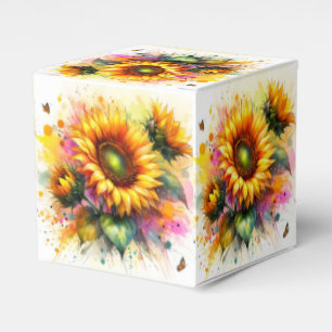 Fevor Box - Schöne Gelbe Sonnenblumen Geschenkschachtel